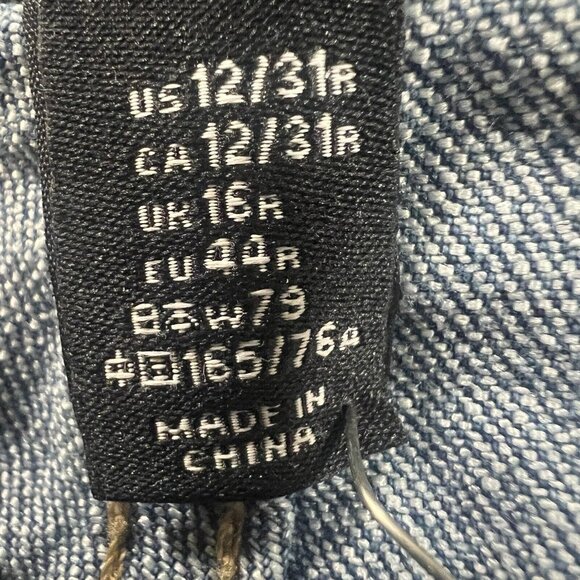 Gap Jeans Womens Legging Sz 12 Distressed Plaid Patches Medium Wash Denim - Picture 6 of 15